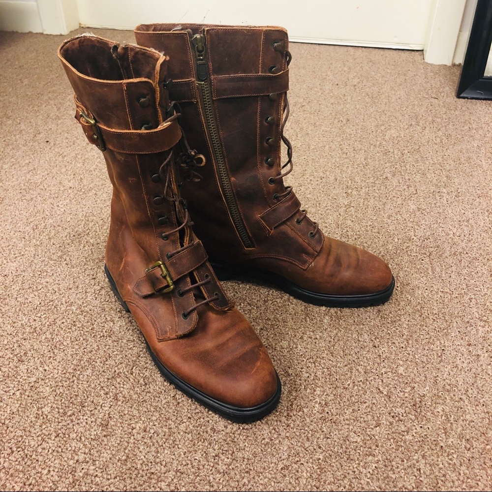 Vaneli Italian Brown Jumper Leather Boots